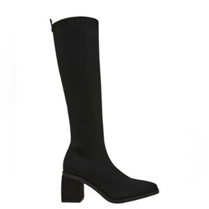 Anne Klein Alina black knee high sock boot